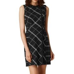 L.K. Bennett Zuri Black Check Wool Dress Size 4